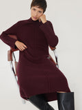 Wool Cashmere Blend Dress | Burgundy