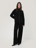 Wool Cashmere Blend Line Jumper | Black