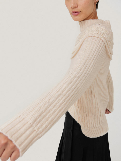 Crochet Yoke Jumper | Cream