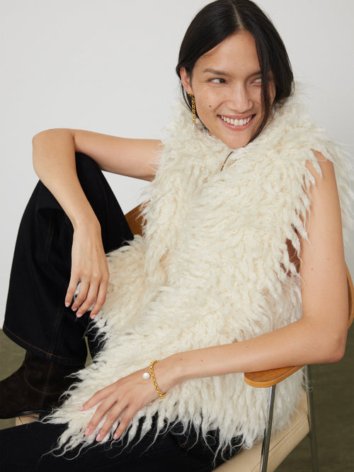 Looped Knitted Gilet | Cream