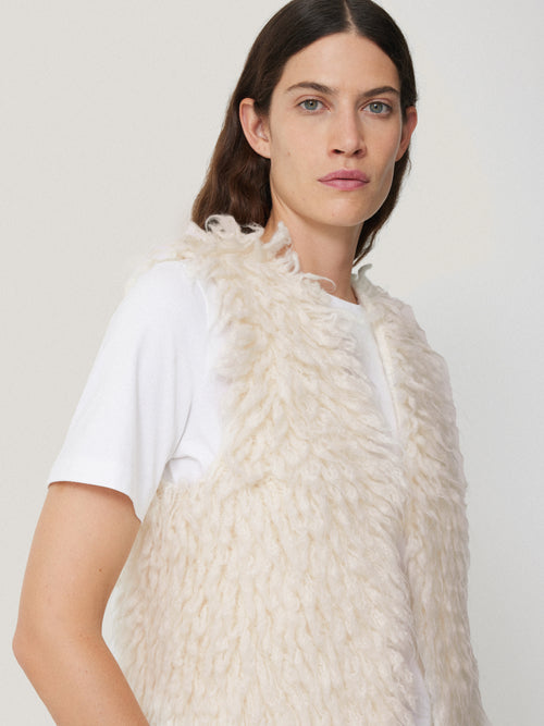 Looped Knitted Gilet | Cream