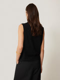 Merino Ruffle Waistcoat | Black