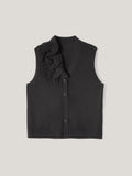 Merino Ruffle Waistcoat | Black