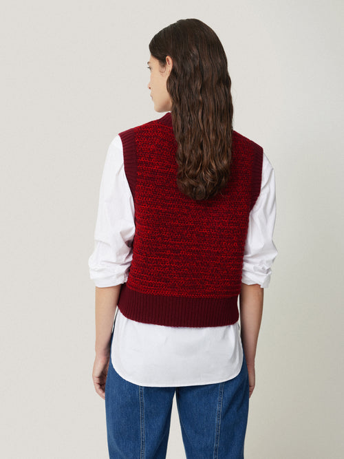 Perdi Knitted Tank | Red