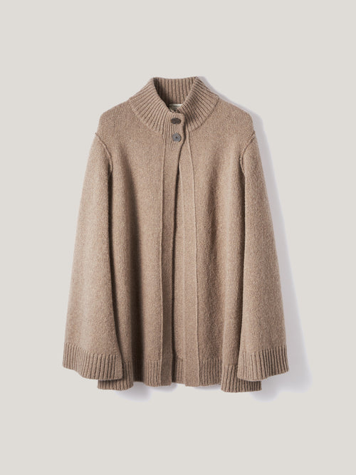 Deconstructed Knitted Cape | Taupe