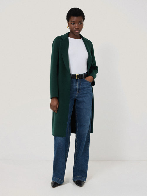 Double Faced Tailored Coat | Green