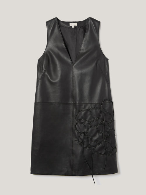 Bleeker Leather Applique Dress | Black