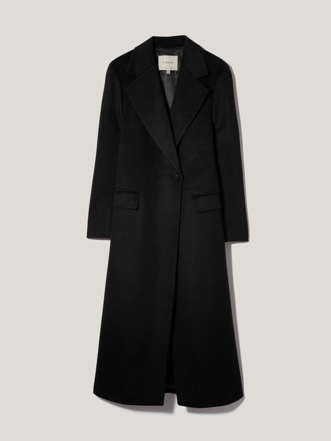 Wool Maxi City Coat | Black