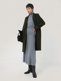 Wool Relaxed City Coat | Green