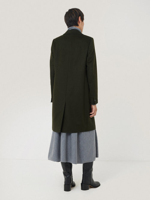 Wool Relaxed City Coat | Green