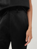 Bonded Satin Trouser | Black