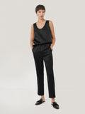 Bonded Satin Trouser | Black