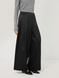 Satin Volume Cropped Trouser | Black