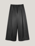 Satin Volume Cropped Trouser | Black