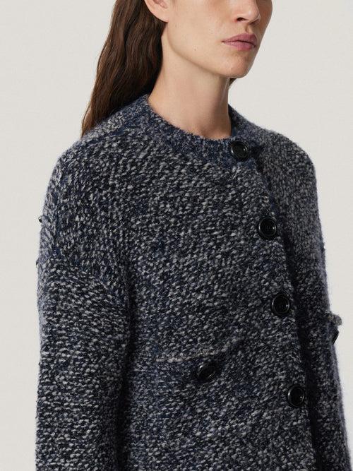 French Tweed Cardi-Jacket | Navy