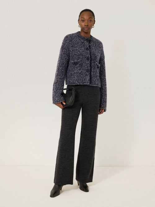 French Tweed Cardi-Jacket | Navy