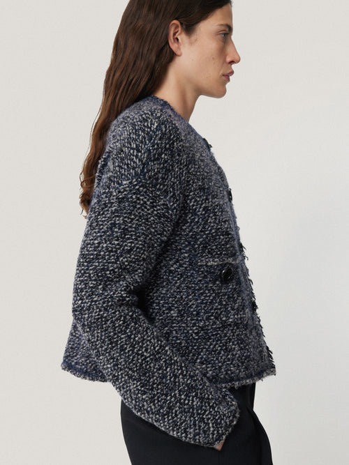 French Tweed Cardi-Jacket | Navy