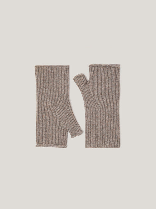 Wool Cashmere Blend Mittens | Oatmeal