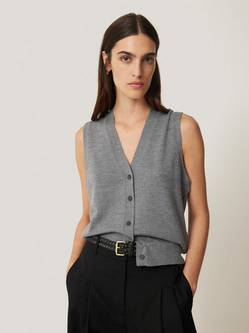 Lightweight Merino Waistcoat | Grey