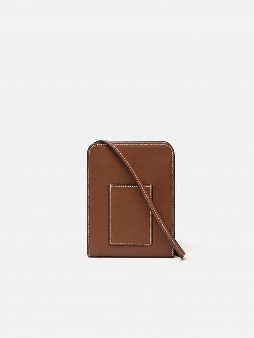 Leather Crossbody Phone Bag | Tan