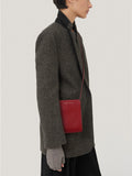 Leather Crossbody Phone Bag | Red