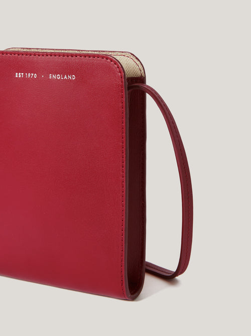 Leather Crossbody Phone Bag | Red