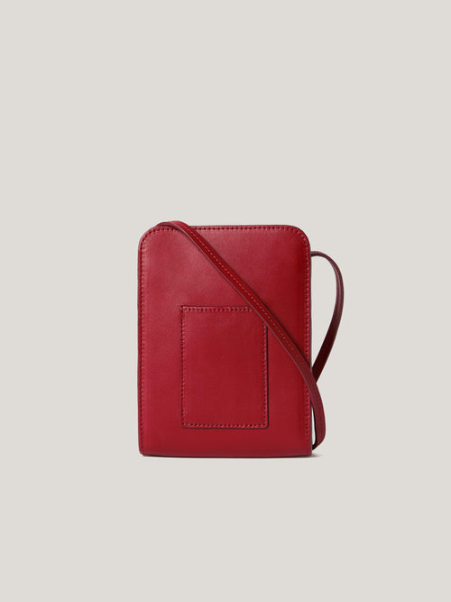 Leather Crossbody Phone Bag | Red