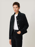 Boxy Cord Trucker Jacket | Navy