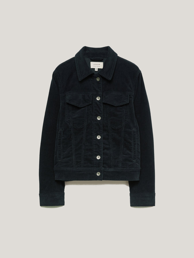 Boxy Cord Trucker Jacket | Navy