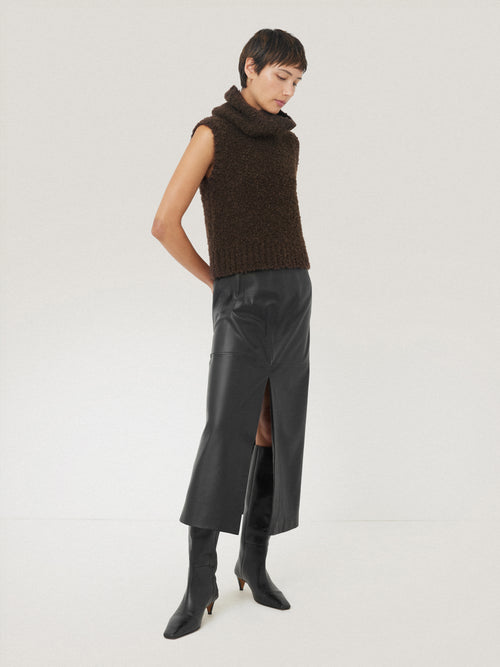 Cosy Boucle Tank and Snood | Brown