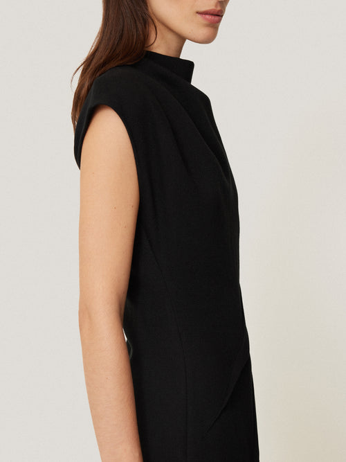 Structured Dart Dress | Black