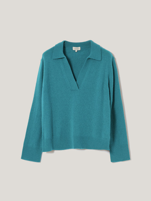 Compact Wool Collar Jumper | Powder Blue