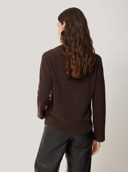 Compact Wool Collar Jumper | Brown