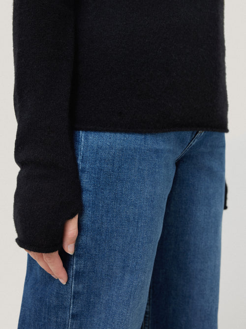 Cloud Cashmere Polo Jumper | Black