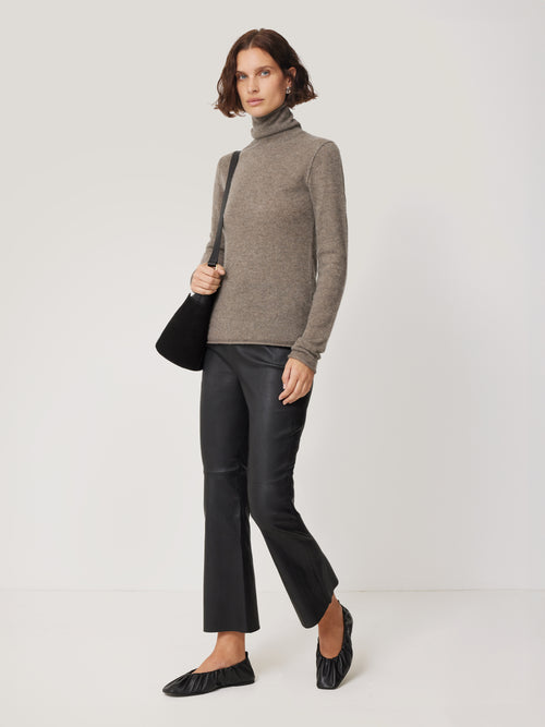 Cloud Cashmere Polo Jumper | Taupe