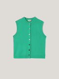 Wool Cashmere Blend Waistcoat | Green