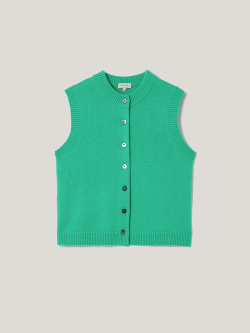 Wool Cashmere Blend Waistcoat | Green