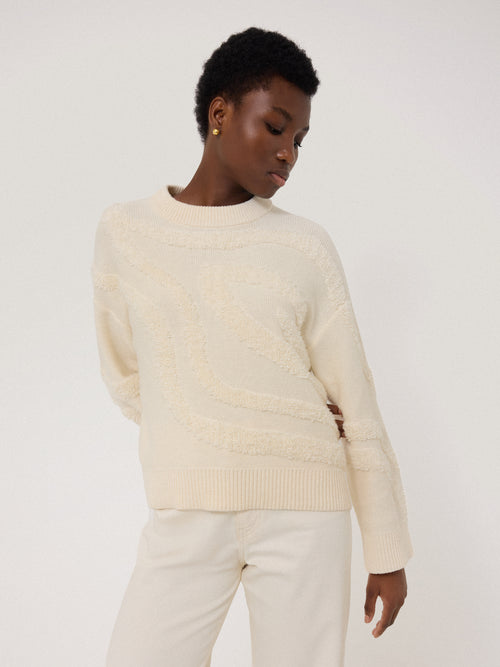 Loop Intarsia Jumper | Cream