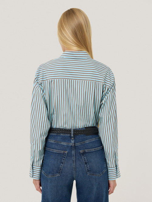 Cotton Stripe Shirt | Blue