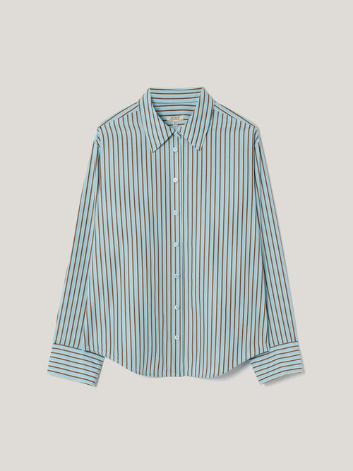 Cotton Stripe Shirt | Blue