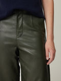 Leather Barrel Leg Trouser | Green