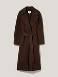 Double Faced Cocoon Wrap Coat | Chocolate