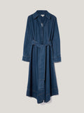 Fluid Denim Belted Shirt Dress | Indigo