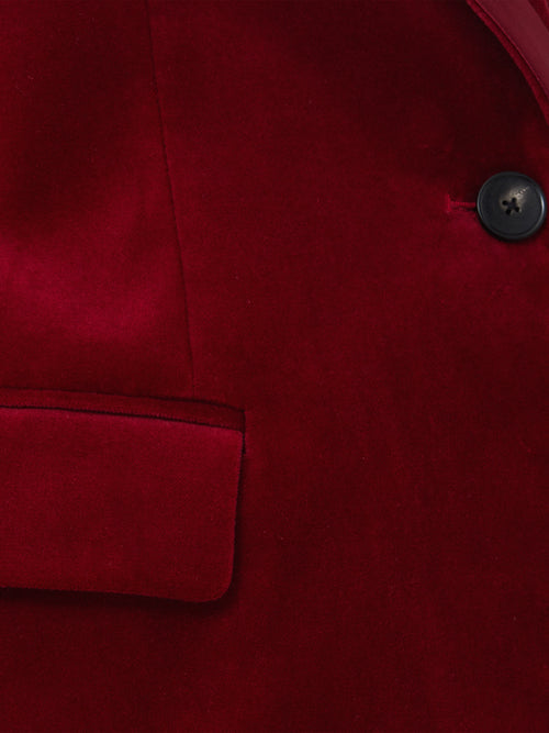 Ashby Velvet Blazer | Red