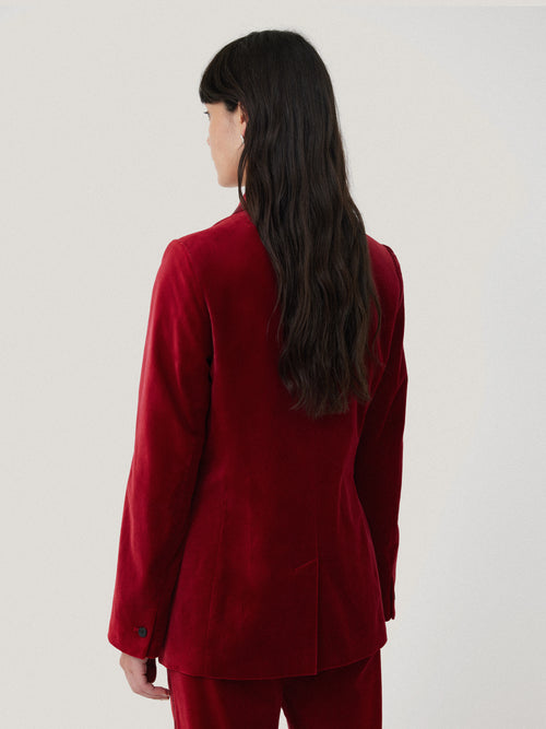 Ashby Velvet Blazer | Red