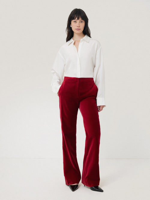 Mason Velvet Trouser | Red