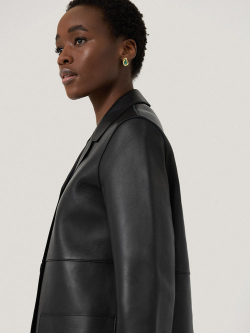 Bonded Leather Jacket | Black