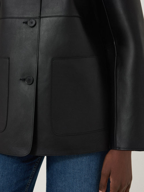 Bonded Leather Jacket | Black