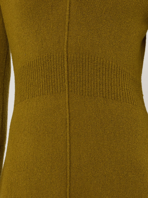 Silk Blend Boucle Dress | Khaki