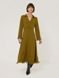 Silk Blend Boucle Dress | Khaki